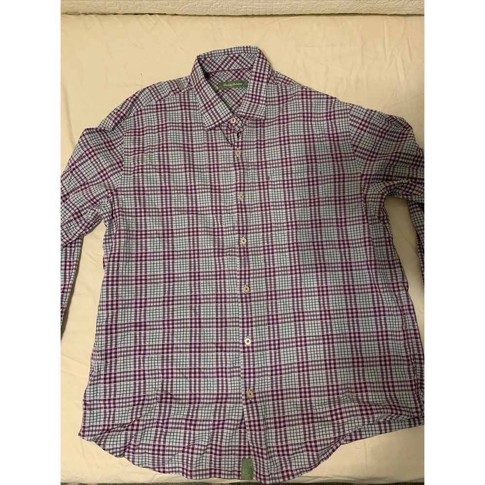 Tommy Bahama Mens XL Button Down Shirt Collared Long Sleeve Multicolor Plaid‎